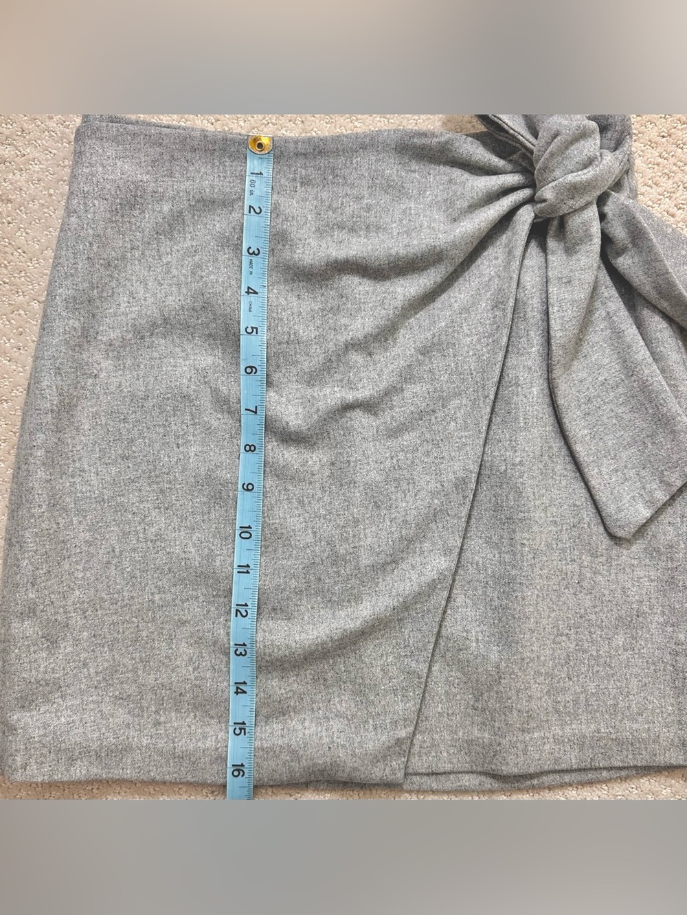 Aritzia Wilfred Wool Wrap Mini Skirt Size 6 Wrap Front Skirt Heather Light Grey - Picture 7 of 9